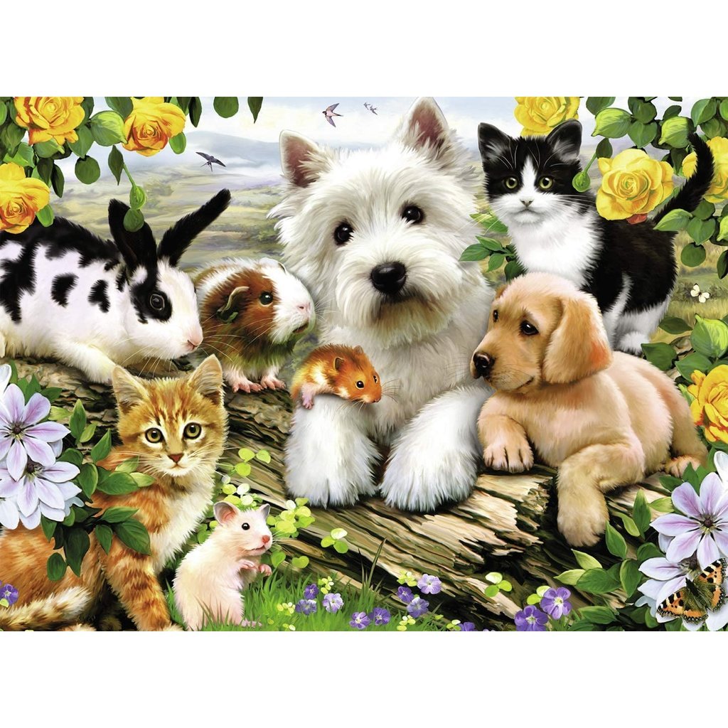 RAVENSBURGER USA HAPPY ANIMAL BUDDIES 300 PIECE PUZZLE