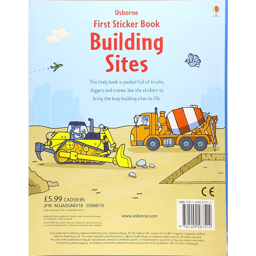 USBORNE FIRST STICKER BOOK BUILDING SITES*