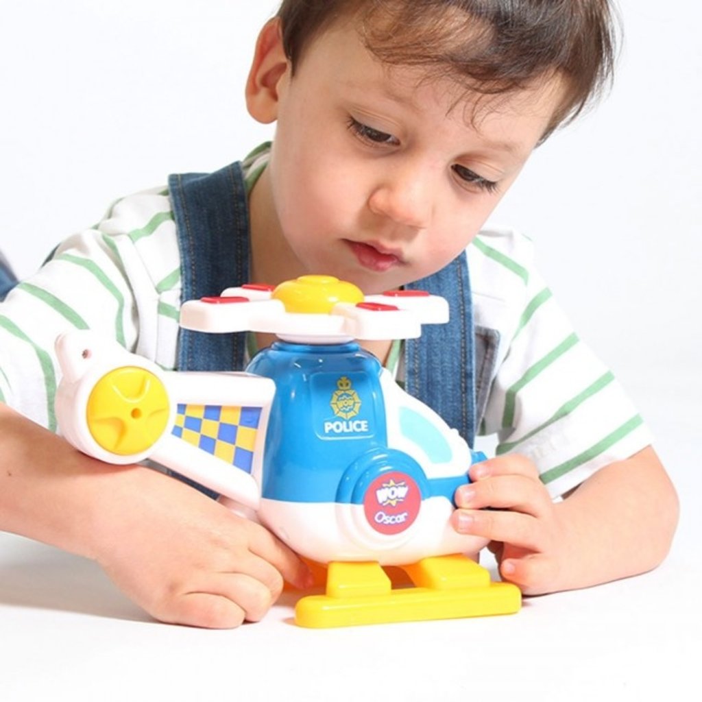 police baby playing with toys