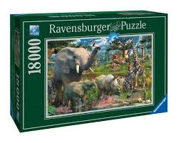 Ravensburger At the Waterhole 18000 Piece Jigsaw Puzzles 109" x 75.5" NEW 