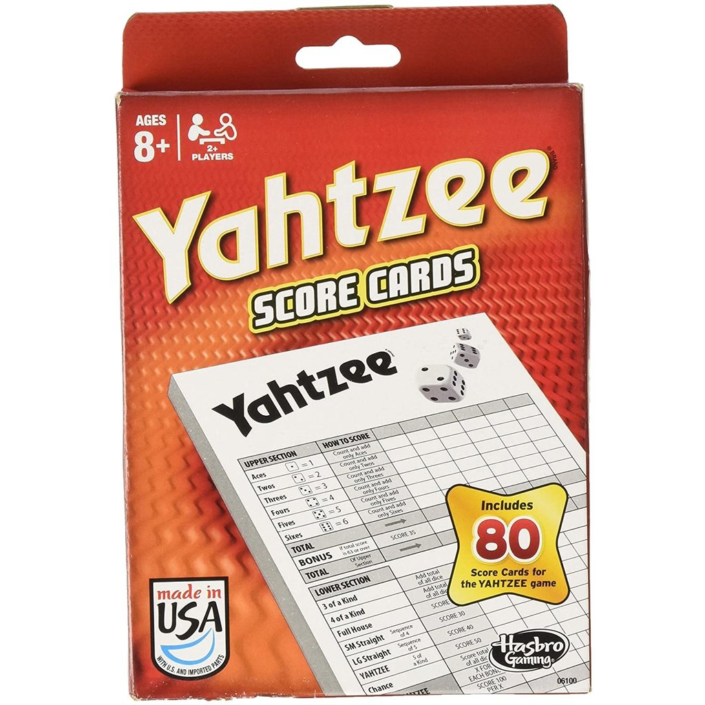 HASBRO YAHTZEE SCORE PADS