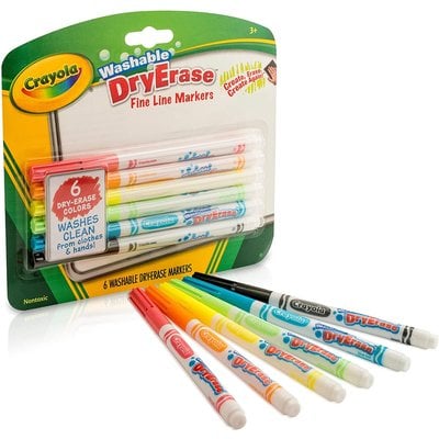 CRAYOLA 6 DRY ERASE MARKERS FINE*