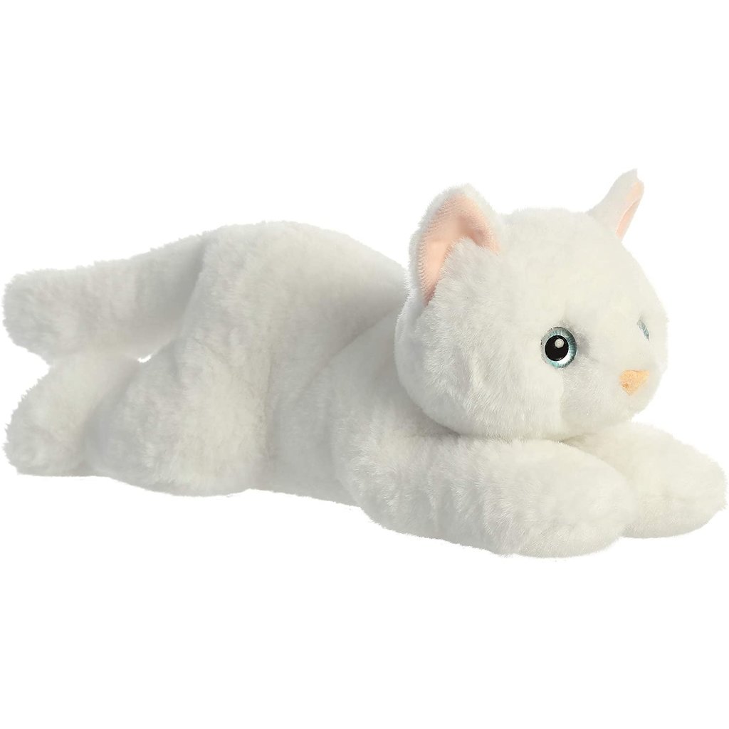 grey and white cat stuffed animal