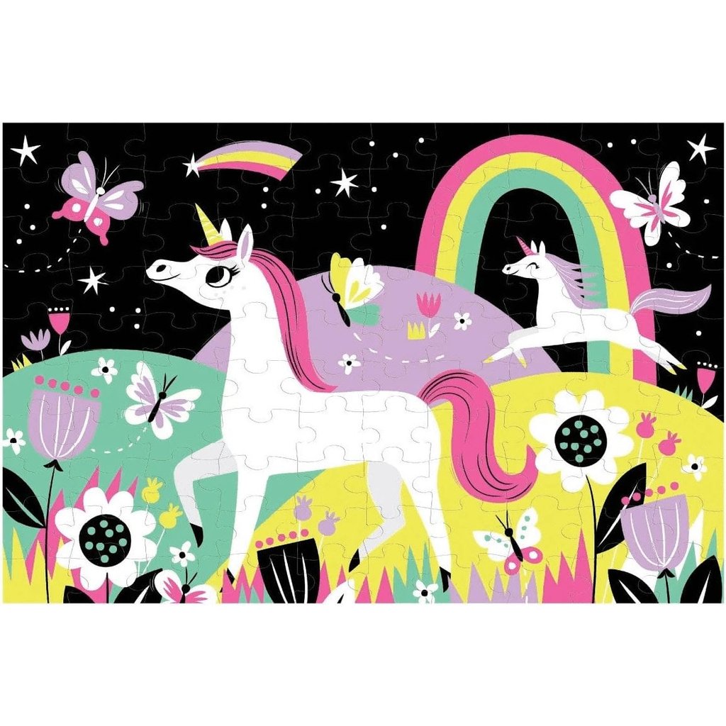 CHRONICLE PUBLISHING GLOW IN THE DARK UNICORNS 100 PIECE PUZZLE