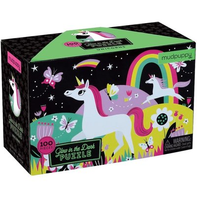 CHRONICLE PUBLISHING GLOW IN THE DARK UNICORNS 100 PIECE PUZZLE