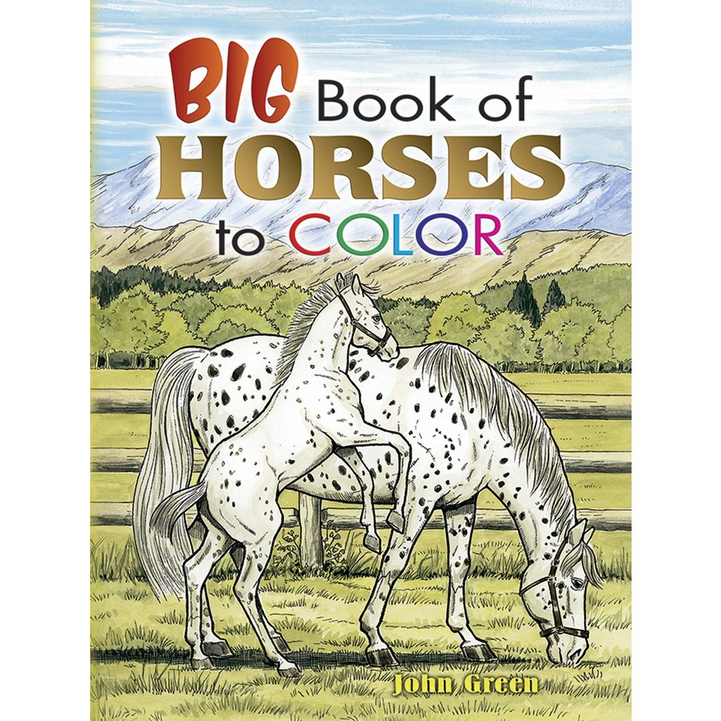 DOVER PUBLICATIONS BIG BOOK OF HORSES TO COLOR PB GREENE