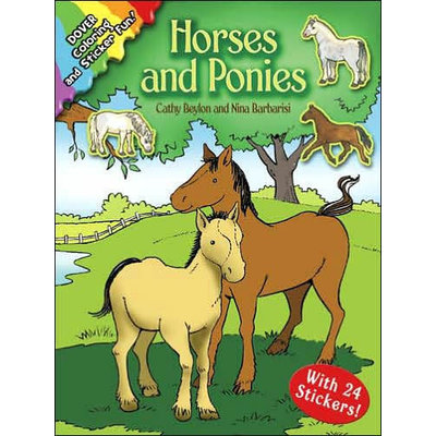 DOVER PUBLICATIONS ANIMAL COLORING BOOKS HORSES & PONIES