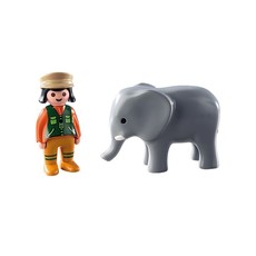 PLAYMOBIL ZOOKEEPER WITH ELEPHANT PLAYMOBIL 1.2.3