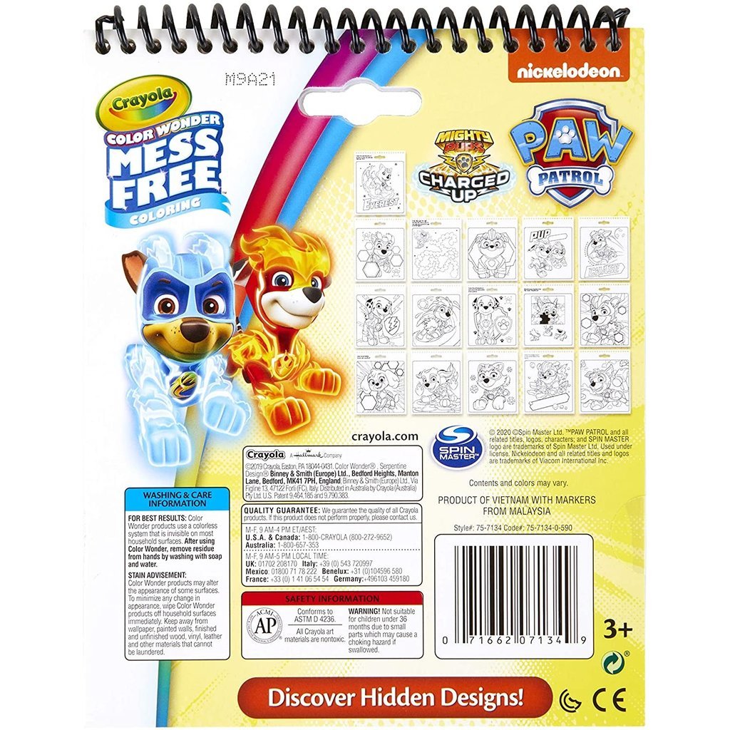 Crayola Color Wonder Mess Free Coloring Pad + Markers, Paw Patrol