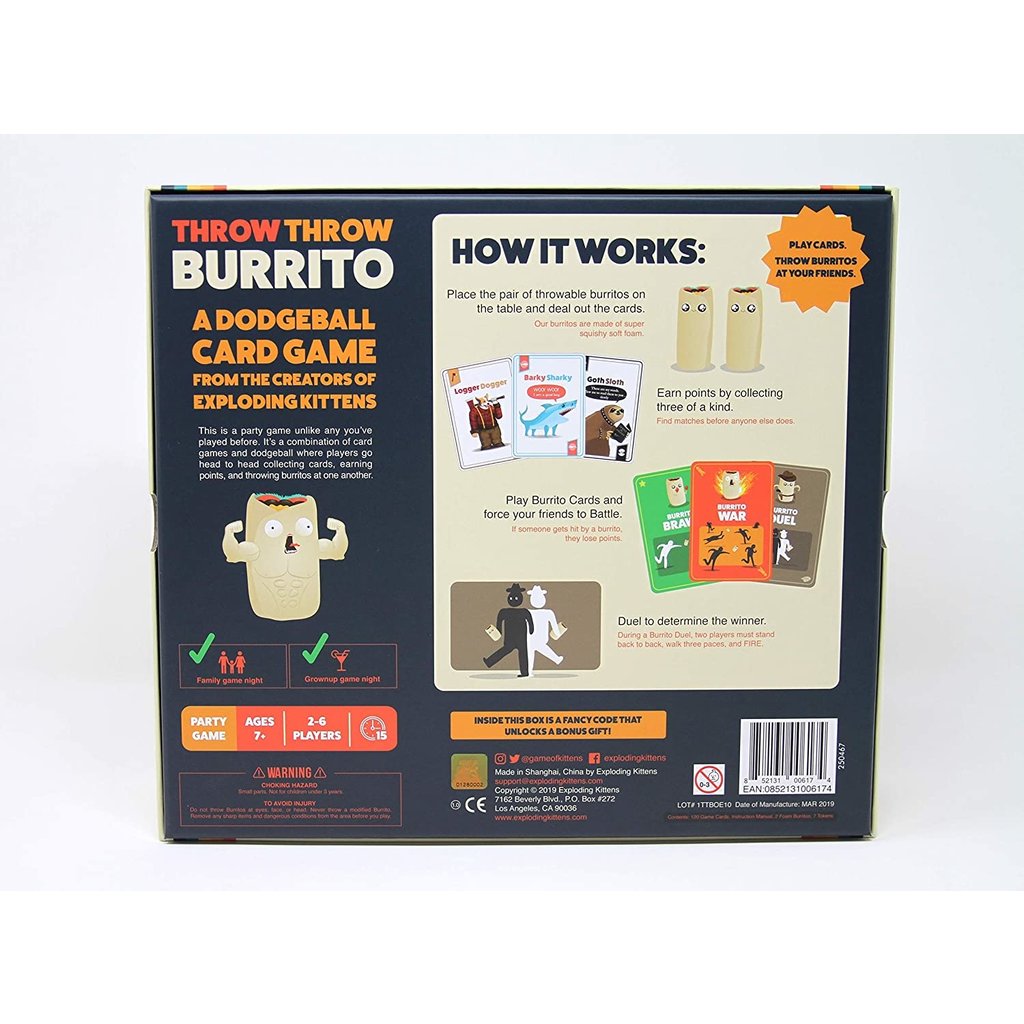 EXPLODING KITTENS THROW THROW BURRITO