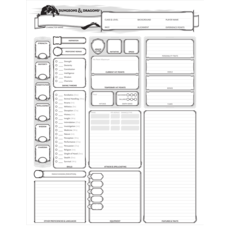 WIZARDS OF THE COAST D & D 5th CHARACTER SHEETS