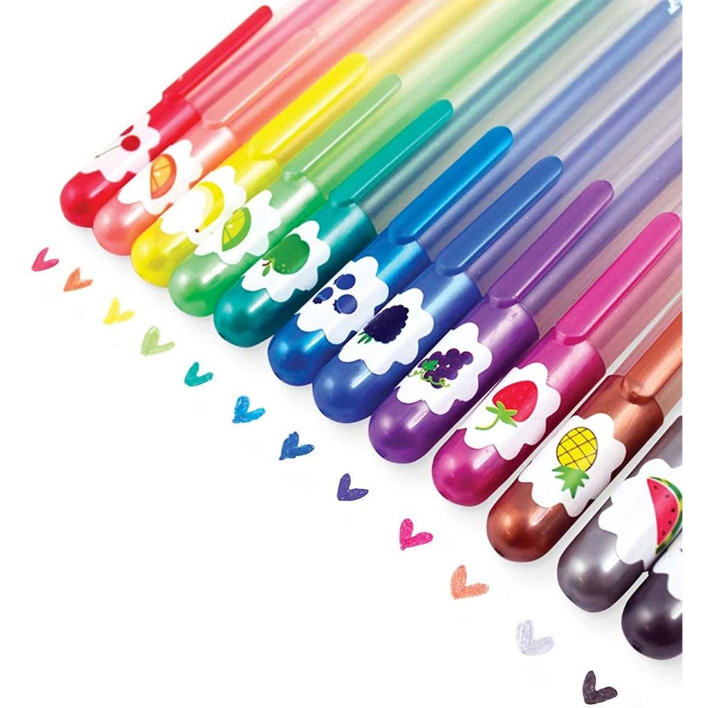 Teling 144 Pcs Scented Glitter Gel Pens Multicolor Fun Pens Cute Fruit  Scented Pens Smooth Writing Pens for Kids Girls Arts Crafts School  Stationery
