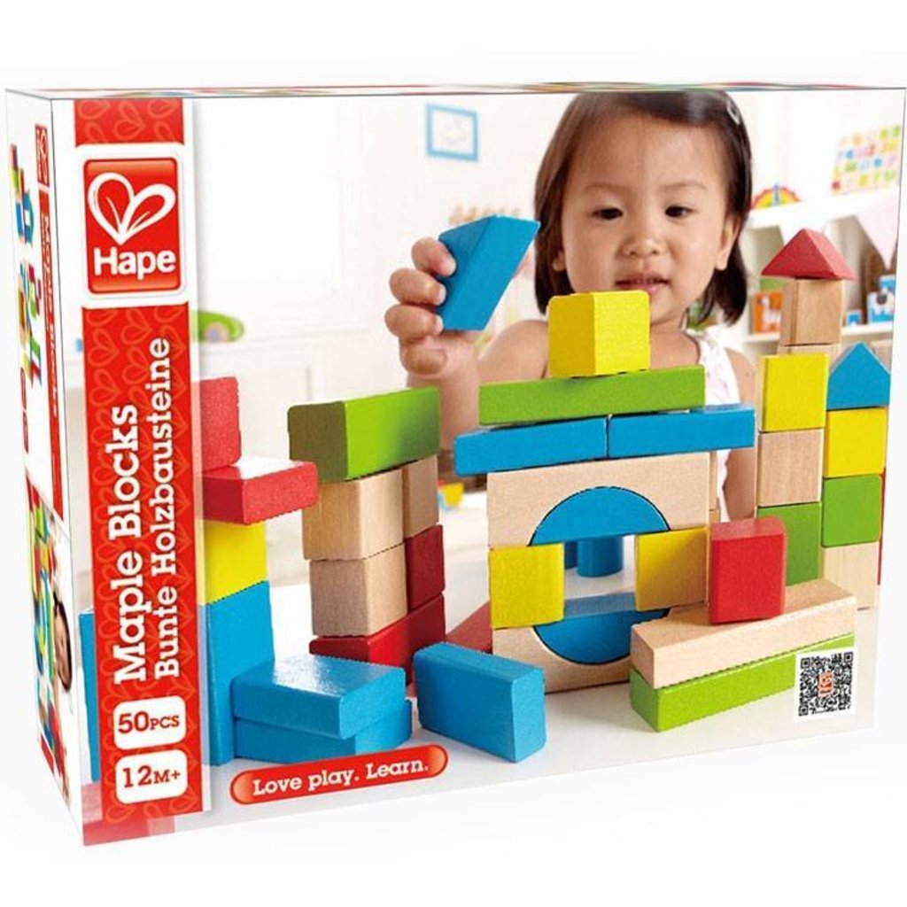 HAPE Natural and Color Maple Blocks - Set of 100