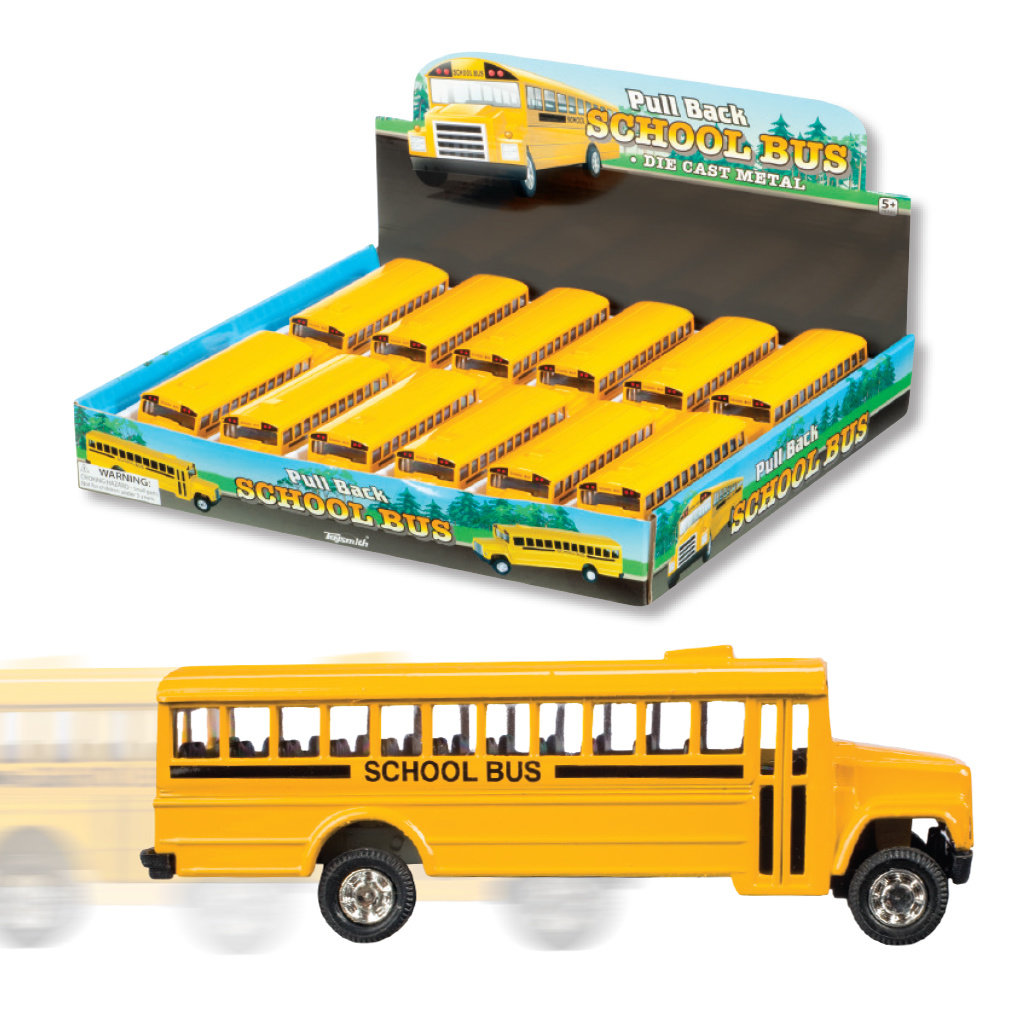 US TOY LONG PULL BACK SCHOOL BUS DIE CAST