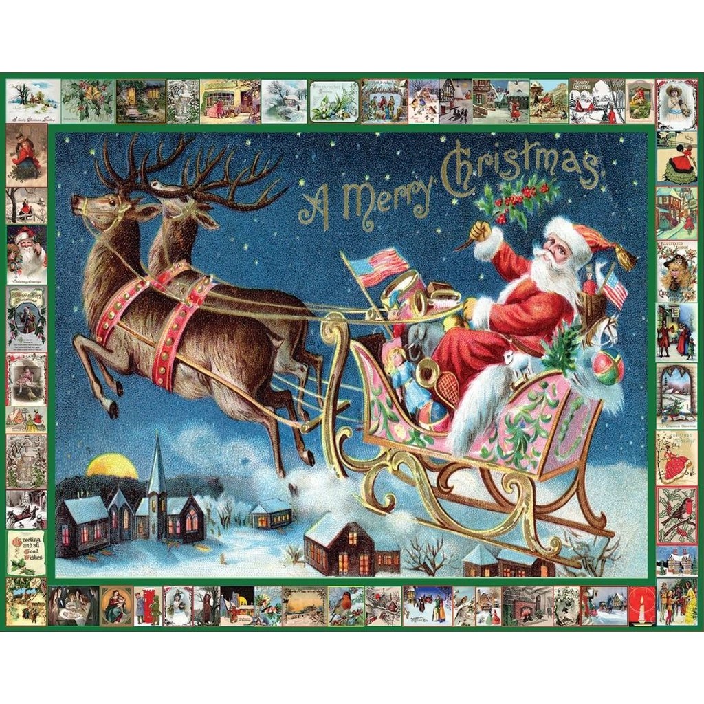 Contemporary Puzzles 1000piece Jigsaw Puzzle Christmas Party Elk Sleigh Puzzles Adult Educational Toy Toys Hobbies