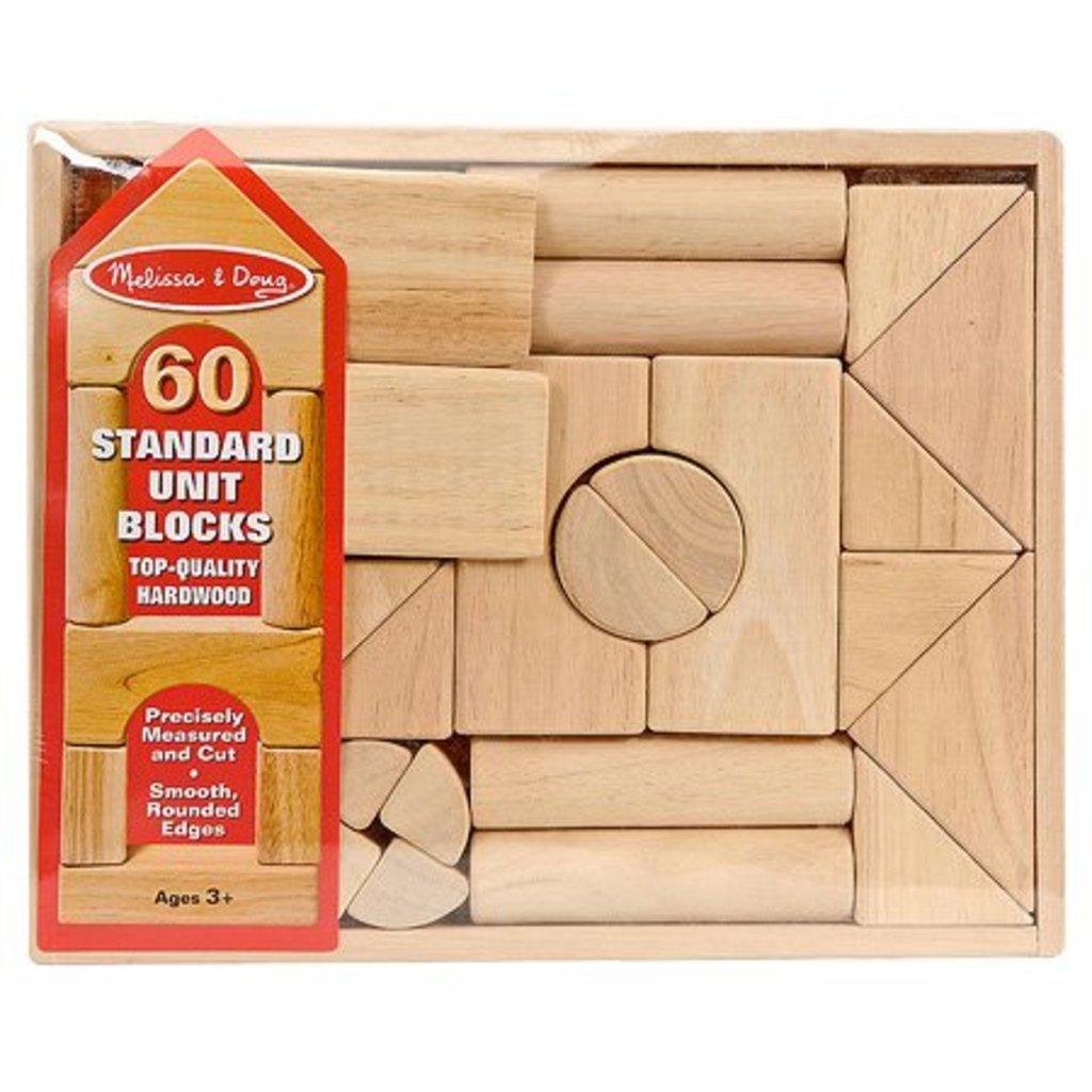 Melissa & Doug 60-Piece Standard Units Blocks, Light Beige