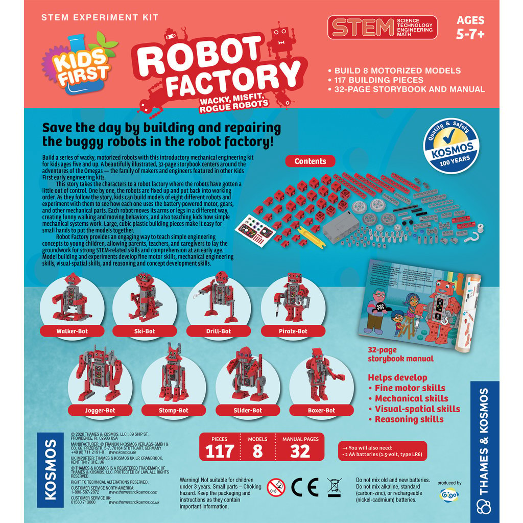  Thames & Kosmos Kids First Robot Engineer STEM Experiment Kit  for Young Learners, Build 10 Non-Motorized Robots, Play & Learn with  Storybook Manual