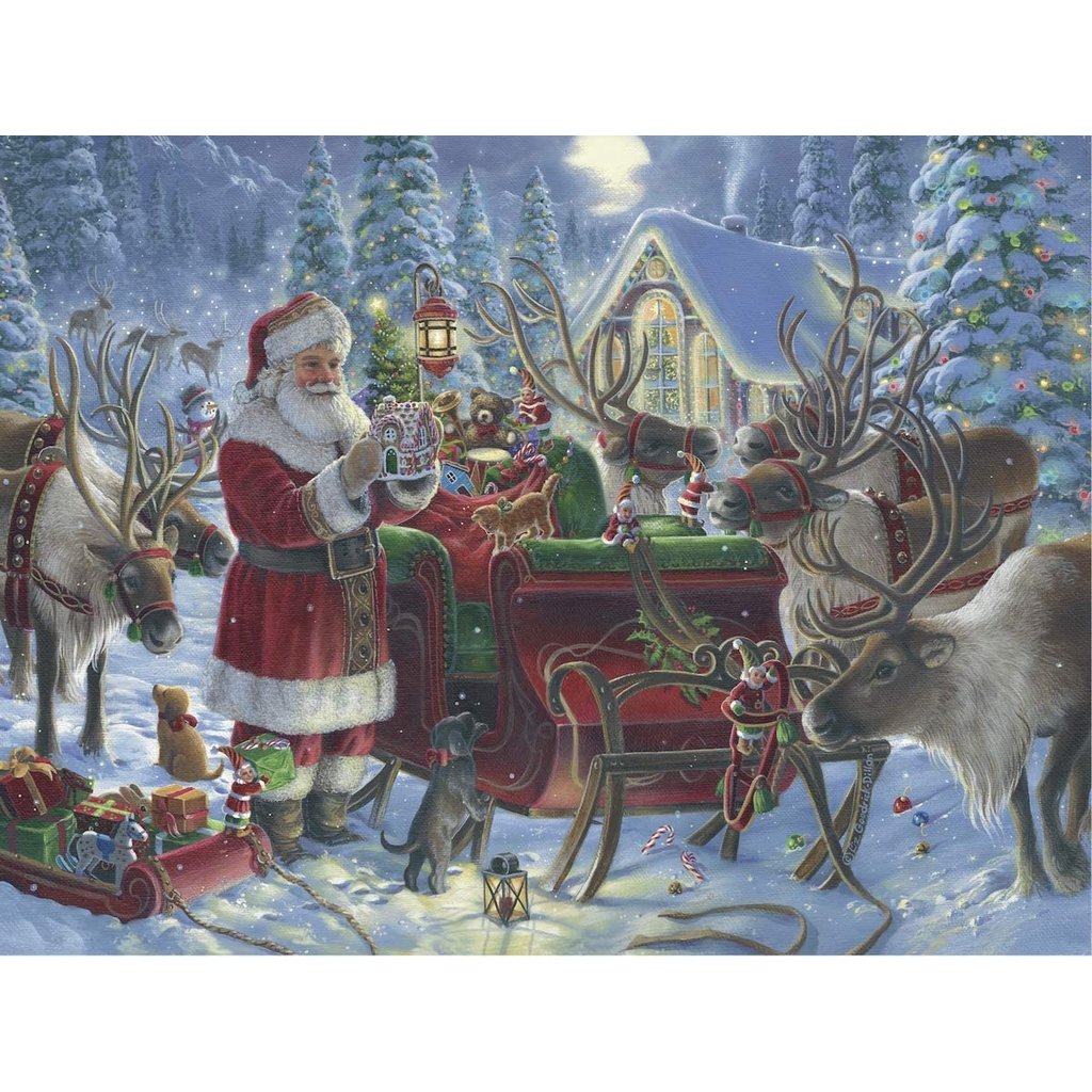 Christmas 3-D Tree Ornaments Ravensburger Puzzle New! Santa & Sleigh 