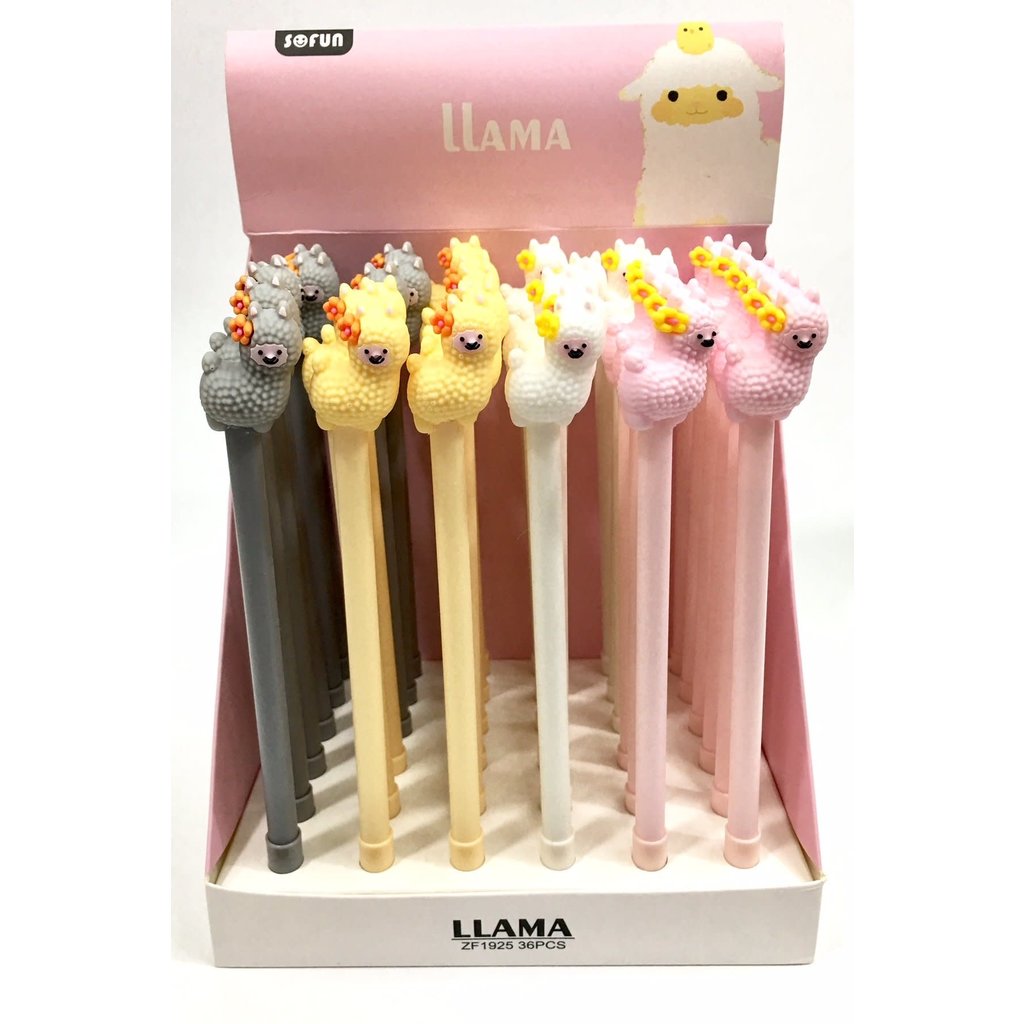 BC USA FINELINE GEL PEN LLAMA FLOWER