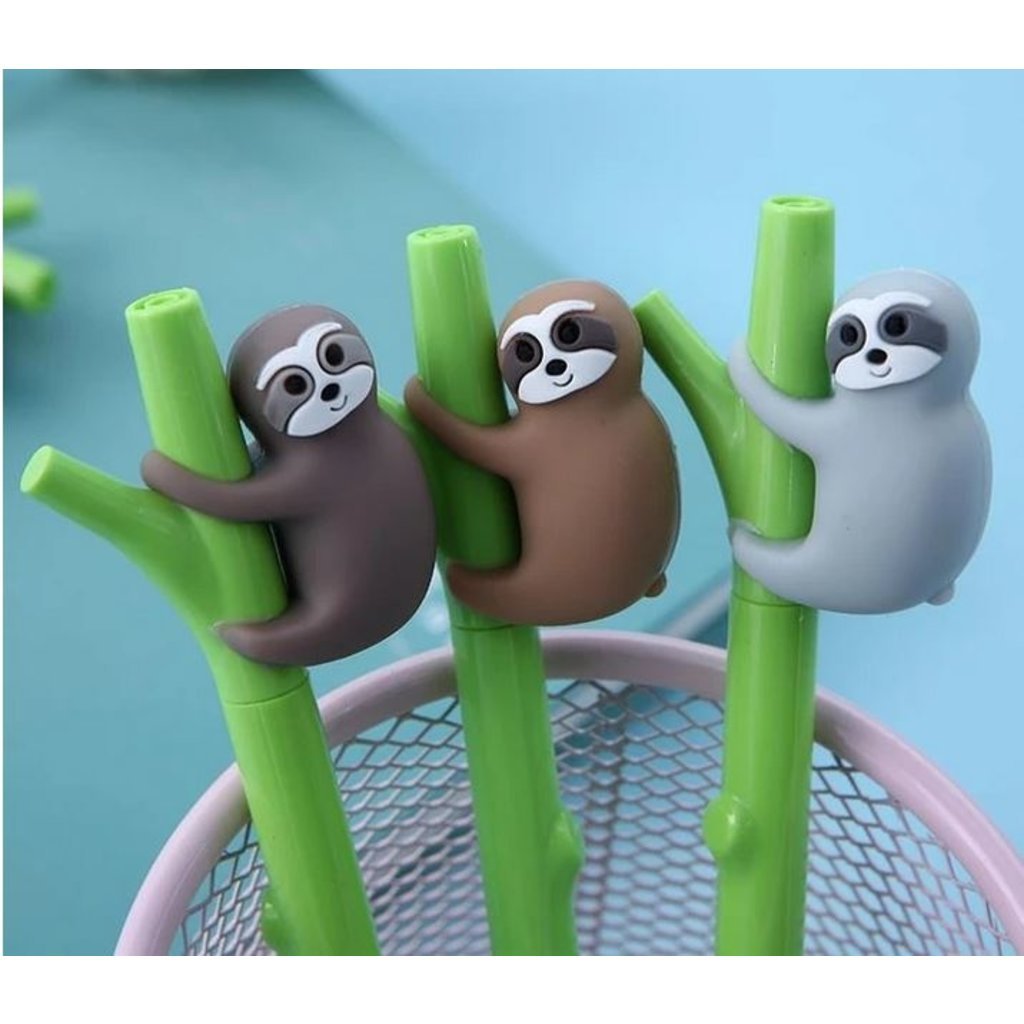 Lopenle 24PCS Cute Sloth Pens Kawaii Bradypod ClimbingTree Pens