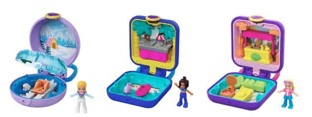 Mattel - The new Polly Pocket Hidden Hideouts compacts are totally  a-PEELing! Each compact contains three secret compartments that can only be  revealed when your lil' one peels away the paper scenes