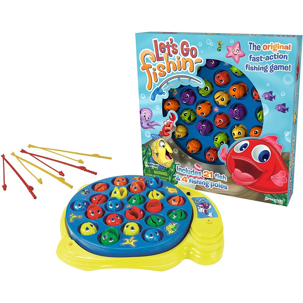 Let's Go Fishing Board Game, 1-4 Players, Ages 4 & Older