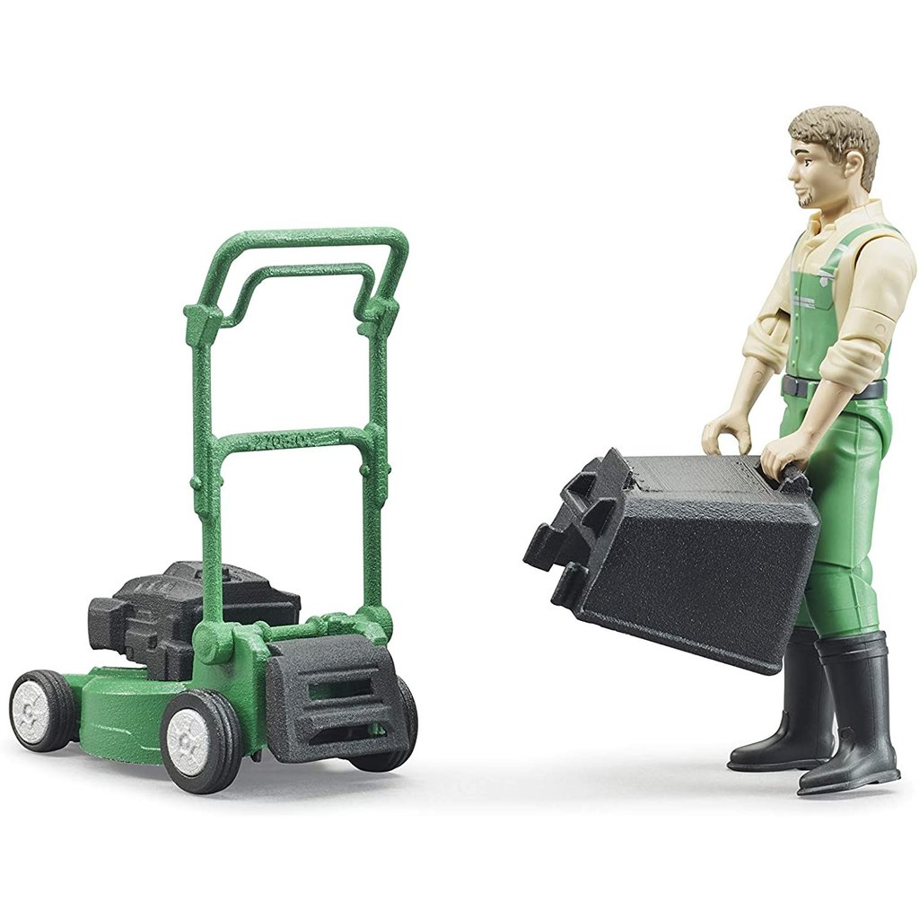 BRUDER TOYS AMERICA GARDENER WITH LAWN MOWER