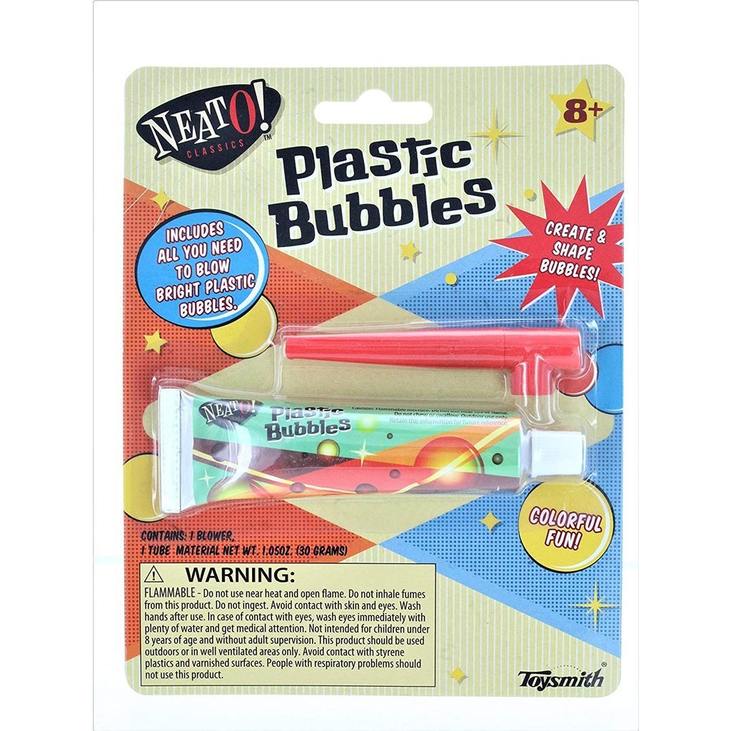 plastic bubble toy with straw