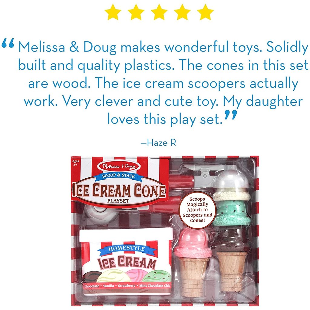 Melissa & Doug Scoop & Stack Ice Cream Cone Playse