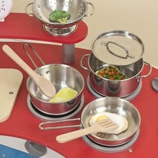 MELISSA AND DOUG STAINLESS STEEL POTS & PANS COOKWARE