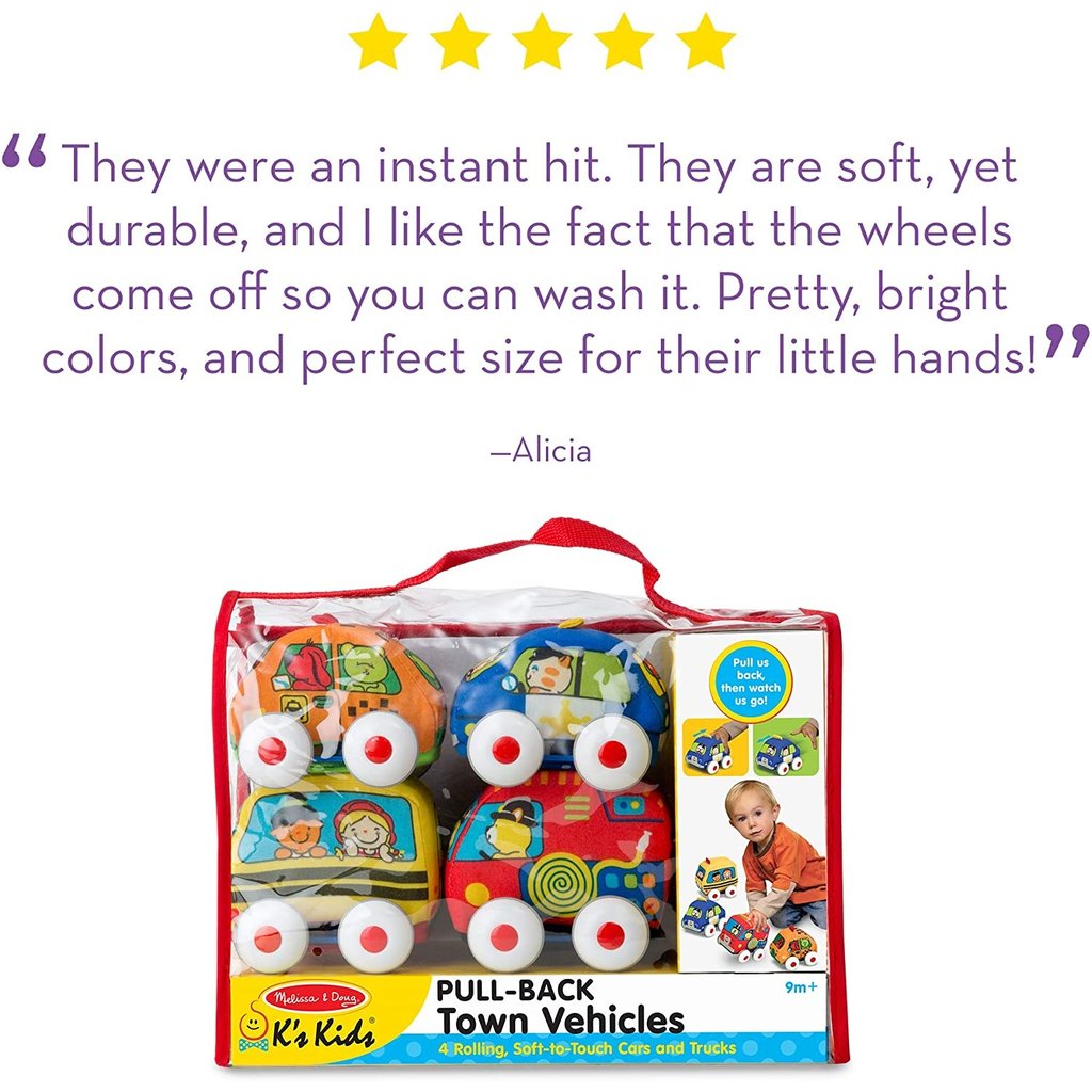 MELISSA AND DOUG PULL BACK TOWN VEHICLES