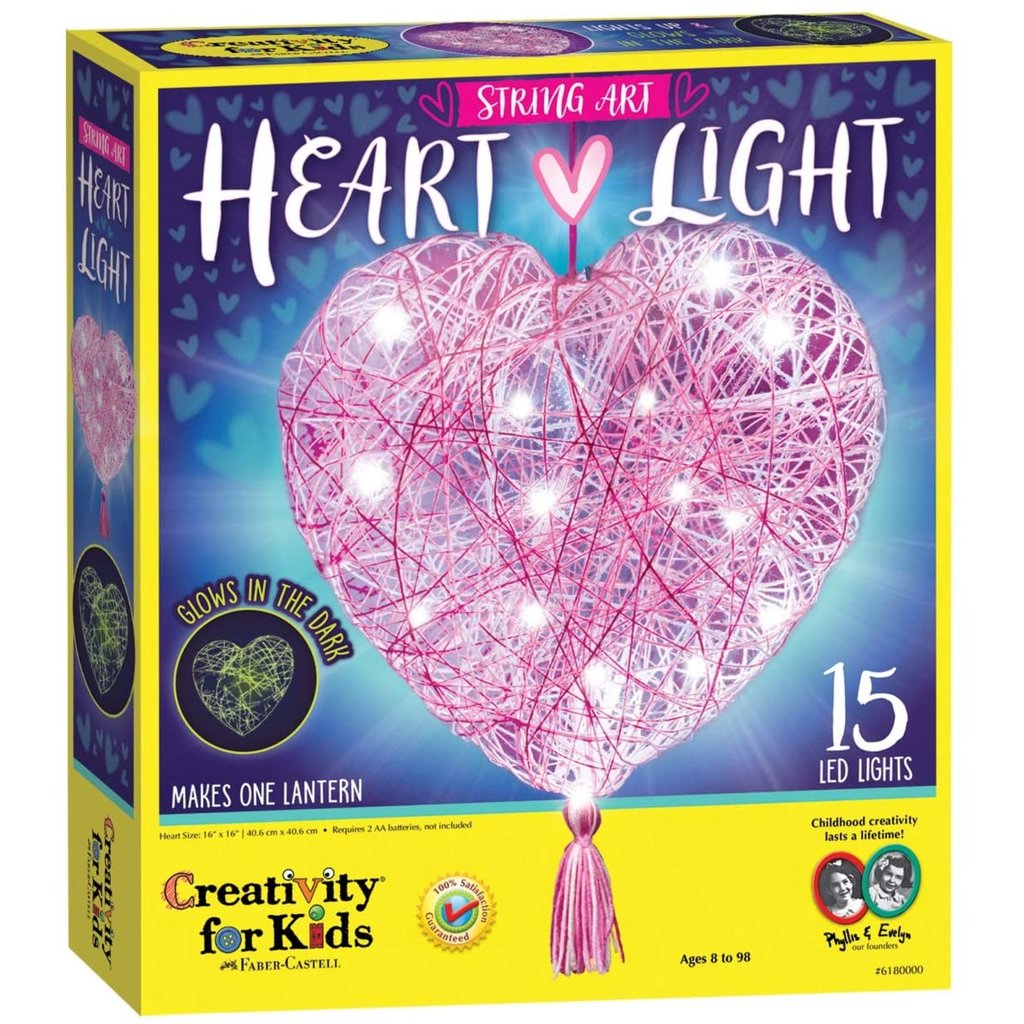 CREATIVITY FOR KIDS STRING ART HEART LIGHT