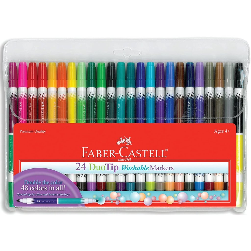 FABER CASTELL DUOTIP WASHABLE MARKERS 24 COUNT