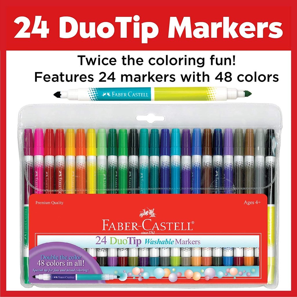 FABER CASTELL DUOTIP WASHABLE MARKERS 24 COUNT