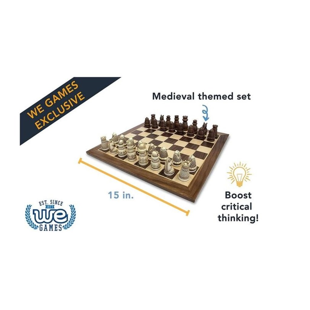 WOOD EXPRESSIONS MEDIEVAL CHESS SET