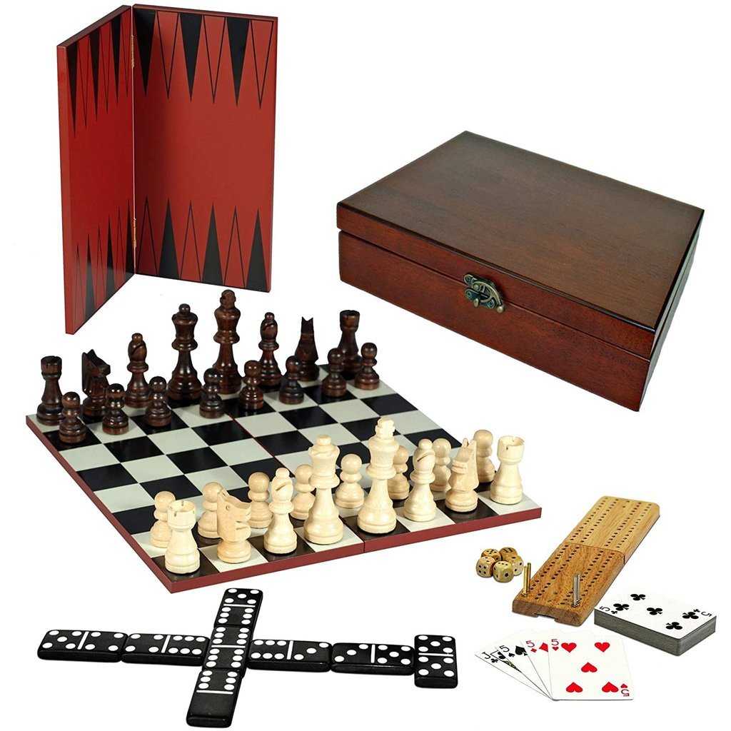 WOOD EXPRESSIONS 7 IN 1 COMBINATION GAME SET*