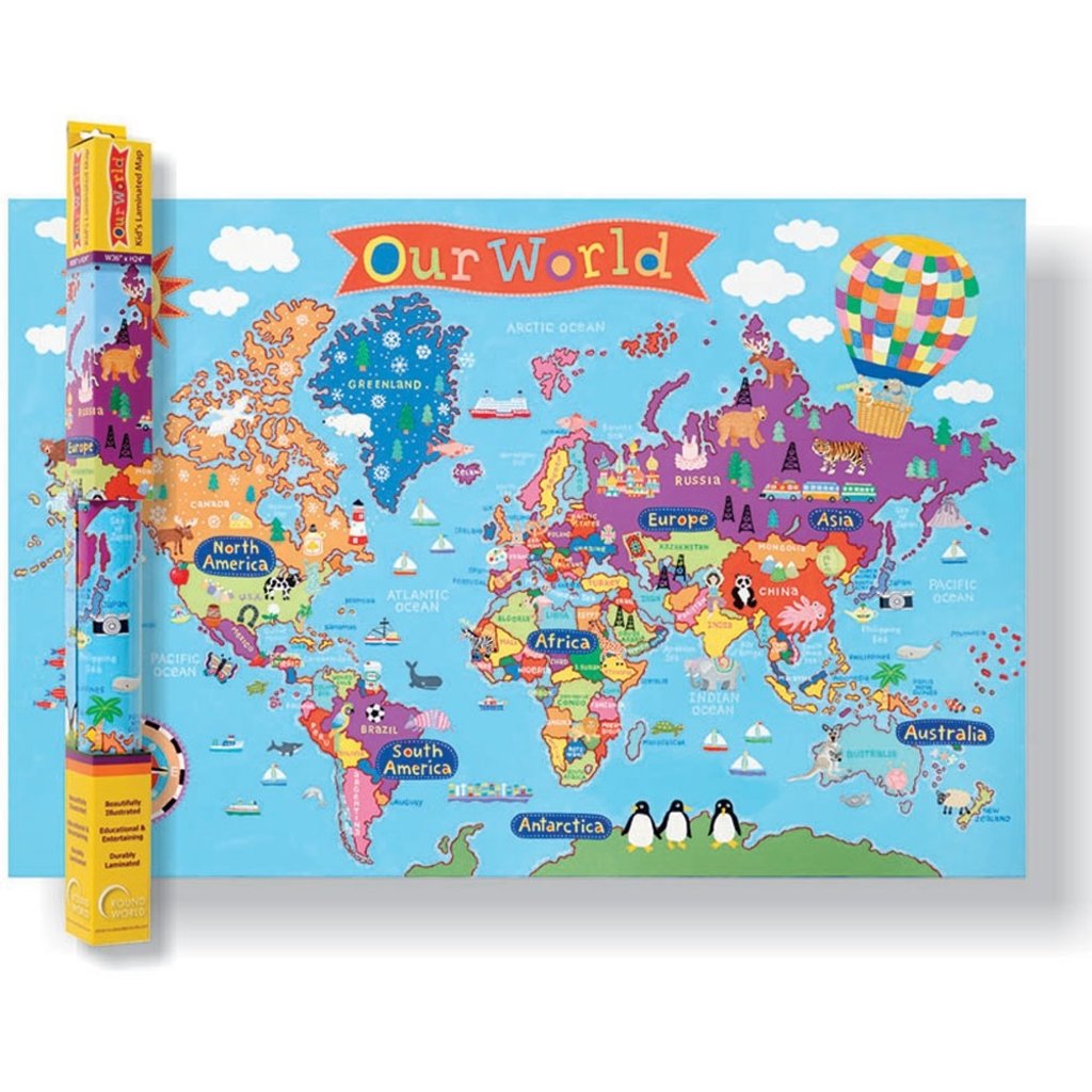 ROUND WORLD PRODUCTS KIDS WORLD WALL MAP