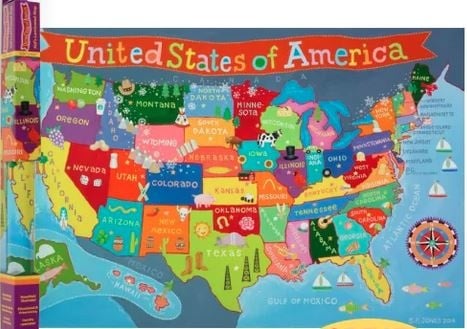 KIDS UNITED STATES WALL MAP