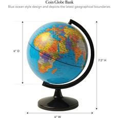 ROUND WORLD PRODUCTS COIN BANK GLOBE