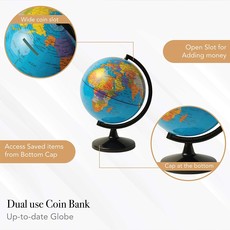 ROUND WORLD PRODUCTS COIN BANK GLOBE