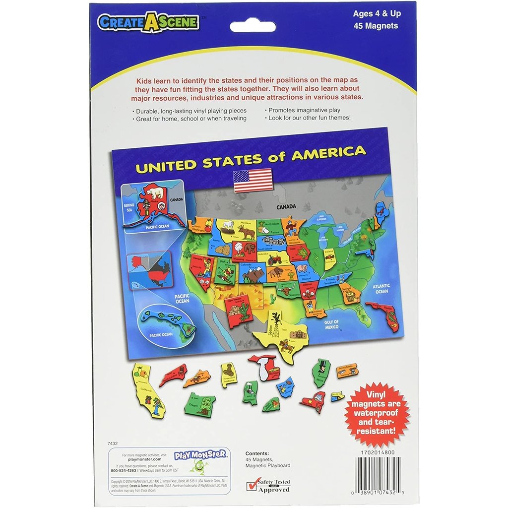 PLAYMONSTER CREATE A SCENE MAGNETIC USA PUZZLE*