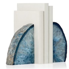 GEO CENTRAL PAIR OF AGATE BOOKENDS