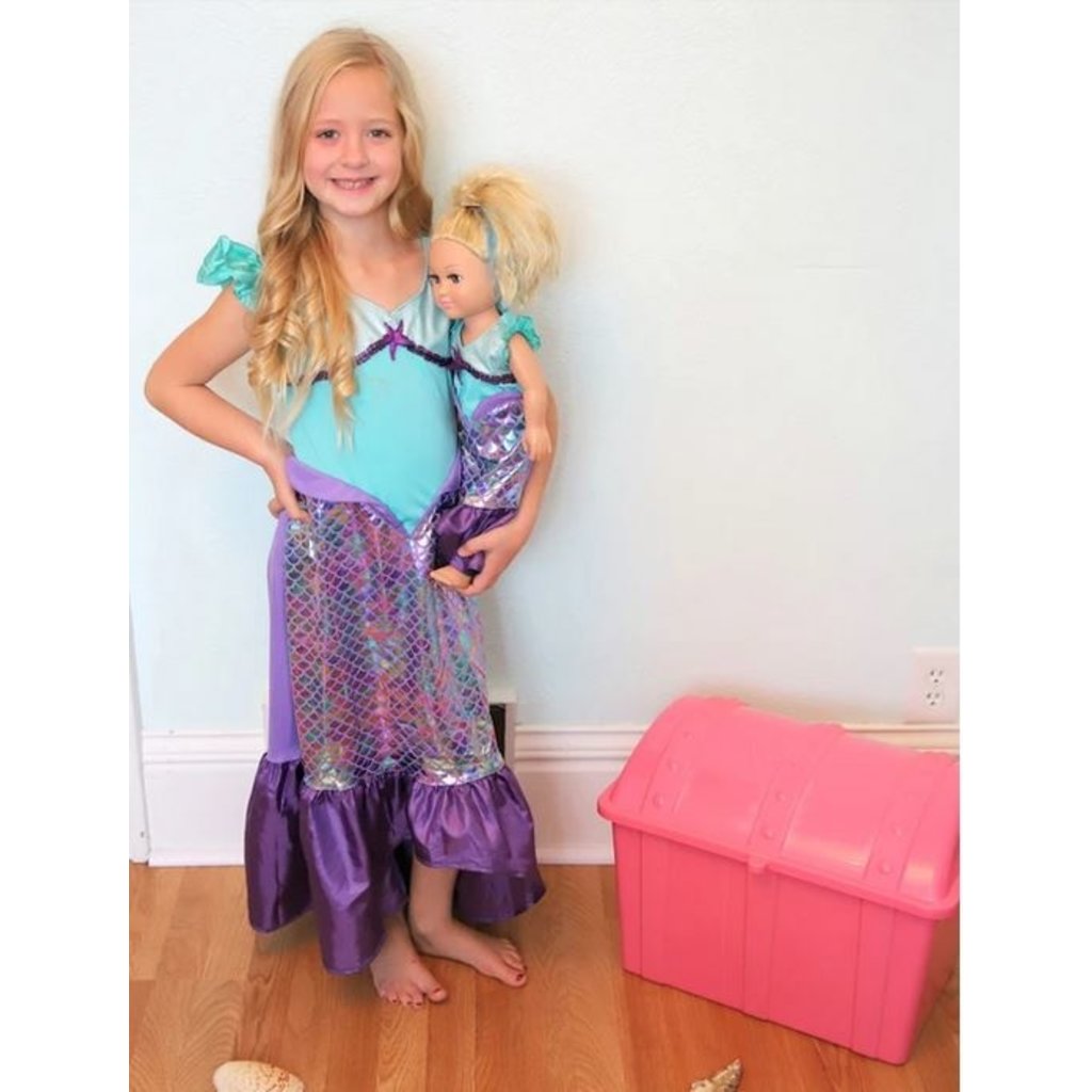 LITTLE ADVENTURES PURPLE SPARKLE MERMAID DRESS