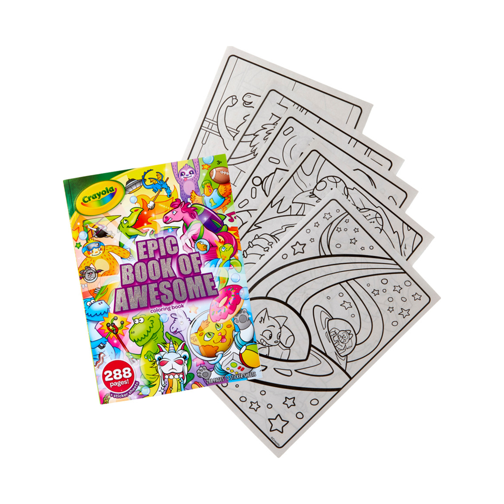 Crayola Epic Book of Awesome, All-in-One Coloring Book Set, 288 Pages, Kids  Indoor Activities, Gift