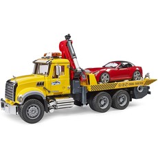 BRUDER TOYS AMERICA MACK GRANITE TOW TRUCK WITH ROADSTER