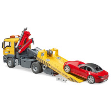 BRUDER TOYS AMERICA MACK GRANITE TOW TRUCK WITH ROADSTER