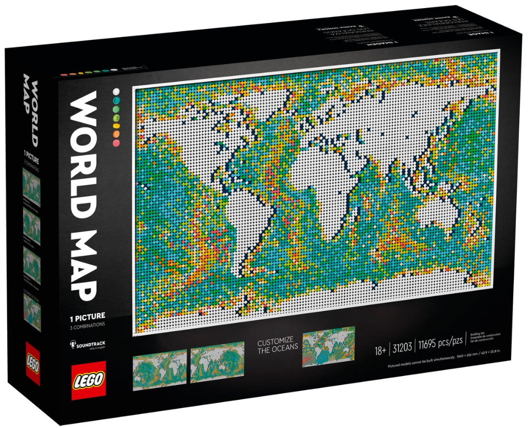 Chart Your Travels with Lego's New, Nearly 12,000-Piece World Map