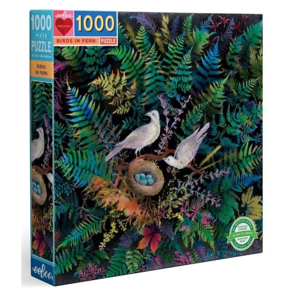 EEBOO BIRDS IN FERN 1000 PIECE PUZZLE