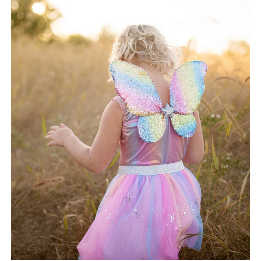 CREATIVE EDUCATION RAINBOW SEQUINS SKIRT, WINGS & WAND*