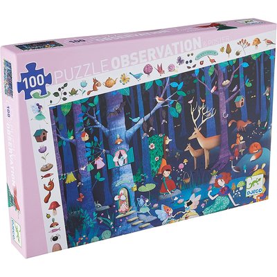 DJECO OBSERVATION PUZZLE: ENCHANTED FOREST 100 PIECE PUZZLE